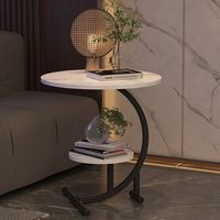 Meubles de salon modernes nordiques Table basse ronde et canapé-lit double Tables d'appoint mobiles pour la chambre à coucher à la maison