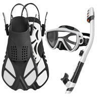 Aloma Ensemble de plongée en apnée de haute qualité pour adultes avec tuba sec anti-buée Masque à aileron réglable Lentilles en verre Équipement de plongée Natation