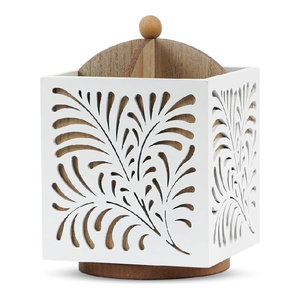 Organisateur de couverts en bois laqué carré rotatif pour comptoir de <span class=keywords><strong>cuisine</strong></span> et bureau - Product Image 1