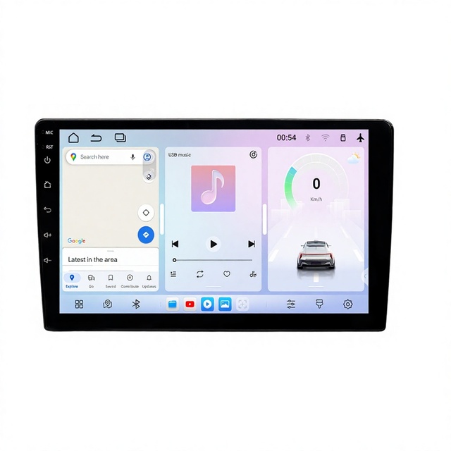 10 Inch Universal Car Radio for Player IPS Display Built-in WiFi Android 15 GPS for Touch Screen Head Unit 2-Din Black