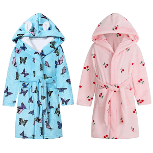 Batas de Baño de Felpa para Niños 2026, Estampado Personalizado, Suaves y Cálidas, Batas de Moda para Niñas, Batas de Alta Calidad para Después del Baño, Ropa de Estar en Casa - Product Image 4