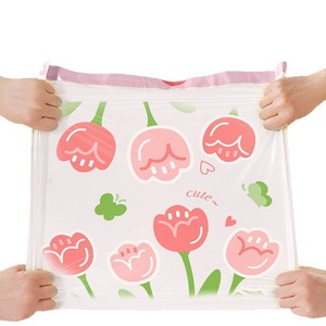 Okas Kitchen Trash Bags 45x45cm Thickened Double Thread Pink Tulip Design For Home Use - Product Image 4