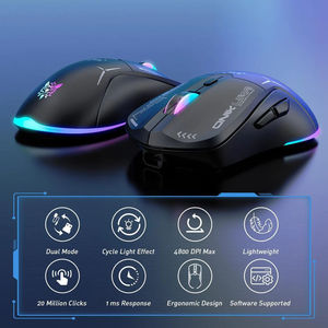 Onikuma CW917 Wired Wireless Gaming <b>Mouse</b> 2.4G Dual Mode 4800 DPI Rechargeable RGB <b>Computer</b> <b>Mouse</b> <b>for</b> Laptop, Adjustable <b>Mouse</b> - Product Image 6