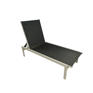 Lit pliant en aluminium et Texilène noir - Product Image 1