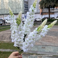 Fleurs artificielles en soie, Jacinthe violette blanche à 5 branches, faites à la main, longue durée, pour Pâques, la Fête des Mères, la Saint-Valentin, Halloween