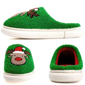 Pantoufles de Noël YL-25014 pour femmes-Chaussures d'intérieur confortables pour la maison avec motif de dessin animé Père Noël et renne - Product Image 6