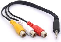 OME Usine 3.5mm audio jack mâle à 3 RCA Femelle Jack Adaptateur Splitter Audio Câble pour AV TV