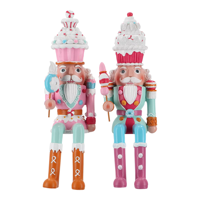 Sculpture géante en fibre de verre, taille réelle, 6 pieds, ours bonbon, casse-noisette, pour intérieur, extérieur, commercial, décoration de Noël et de vacances.