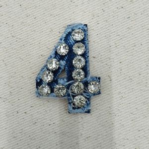 컬러 다이아몬드 라인 석 장식 디지털 패치 천 닳은 가장자리 씻어 데님 패치 손으로 수 놓은 자수. - Product Image 5