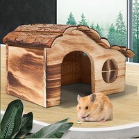 Accessoires en bois massif à vendre Maison pour hamster au design original et cachette pour cobaye Maison pour animaux de compagnie en bois à motif solide