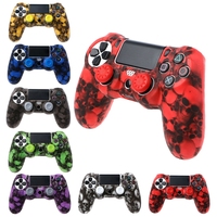 Crâne Camouflage Camo Silicone manchon souple housse de protection pour PS4 Pro contrôleur mince haute qualité livraison rapide