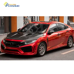 Leishuo Voorbumper Grille Voorkant Lip Auto Bumper Rs Robot Body Kit Voor Honda Civic 2016 2017 2018 2020