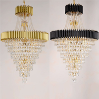 Magnifique Lustre de Plafond en Cristal et Fer Doré TOGETHER, Pendentif Luxueux pour Hôtel