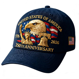 Gorra de Béisbol <span class=keywords><strong>Retro</strong></span> Ajustable con Bordado del Águila Calva, Estilo Patriótico Americano, para el 250 Aniversario de EE. UU. - Product Image 3