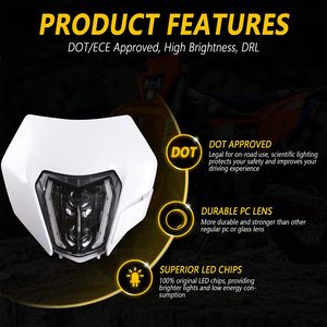 Phare à LED avec <span class=keywords><strong>masque</strong></span> de carénage Hi/Lo Beam DRL pour 2014-2023 <span class=keywords><strong>KTM</strong></span> EXC XCW EXC-F 250 350 450 500 690 SMC-R - Product Image 5