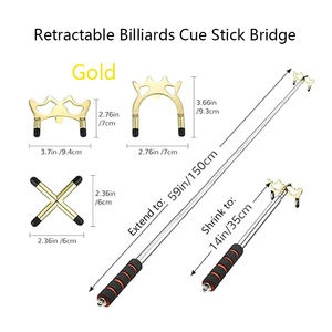 Pont de billard rétractable avec 3 têtes de pont métalliques amovibles, incluant un ensemble de têtes de pont inférieures, supérieures et croisées - Product Image 3