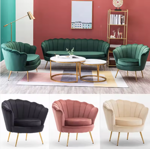 Fauteuil de salon moderne, fauteuil de détente, pieds en métal, tissu en velours, fauteuil d'appoint - Product Image 4