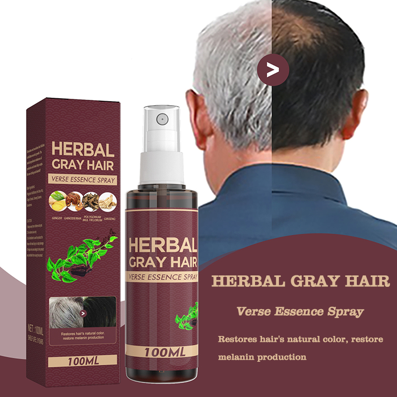 white hair to black anti gray hair treatment repair polygonum multiflorum herbal liquid hair blackening spray