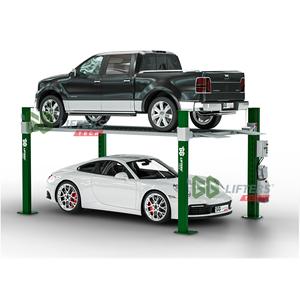 4 post lift parkir mobil sistem penyimpanan vertikal dek ganda hidrolik peralatan penumpuk garasi otomatis <span class=keywords><strong>platform</strong></span> berlian 9,000lbs - Product Image 1