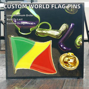 Pins de Esmalte Personalizados de 2 cm, Insignia de Bandera Mundial de Congo, Pin de Aleación, Broche de Metal con Cierre de Mariposa, Insignias Personalizables de Países Africanos - Product Image 2