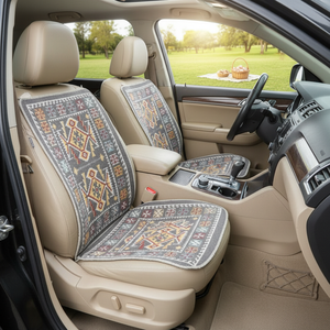 Juego de alfombras para asiento de coche estilo Kilim hechas a máquina, alfombras lavables para exteriores con funda para asientos de coche - Product Image 3