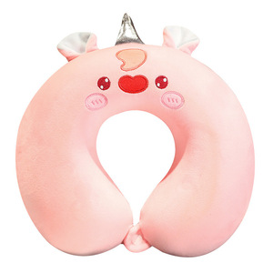 Oreiller de voyage en mousse à mémoire de forme en forme de U avec motif de dessin animé, en velours cristal, portable pour les siestes en <span class=keywords><strong>avion</strong></span> et en voiture - Product Image 4