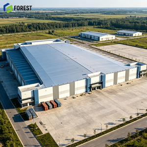 Bâtiment industriel modulaire en acier durable à grande portée, structure de dépôt préfabriquée en acier pour matières premières - Product Image 1