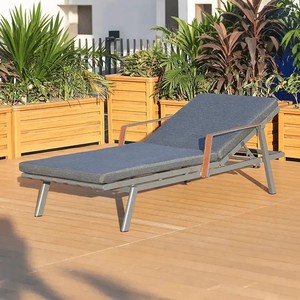 Chaise longue de luxe pliable et empilable en aluminium, résistante aux UV et antirouille, pour la <span class=keywords><strong>d</strong></span>étente en <span class=keywords><strong>extérieur</strong></span> (cour, hôtel, piscine) - Product Image 4