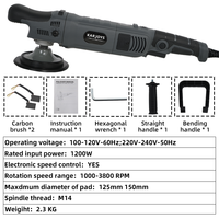 Polisseuse électrique rotative sans fil portable professionnelle Karjoys KJ-7319 1200W, qualité industrielle, pour le polissage des métaux et le detailing du bois