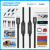 Kabel Ekstensi USB C ke C 10Gbps Jarak Jauh dengan Repeater, Selubung TPE Ultra-Fleksibel, Kabel VR Link 90 Derajat untuk Gaming VR