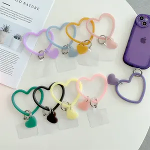 Cheap Promotional Gift Silicone Keychain Bracelet Heart Shape Wristlet Bangle Silicone Key Ring For Women Girls
