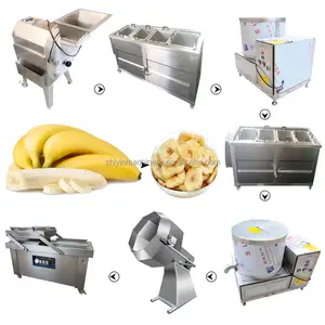 Máquina semiautomática de fritar fatias de banana pré-embaladas, máquina de fritar alimentos, lanches pré-embalados de 20-100kg