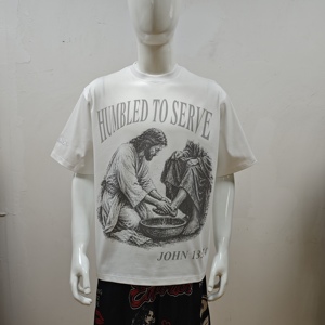 T-<span class=keywords><strong>shirt</strong></span> personnalisé OEM avec impression DTG, coupe ample et carrée, en coton, style court, effet vieilli, délavé à l'acide, vintage, streetwear pour <span class=keywords><strong>homme</strong></span> - Product Image 2