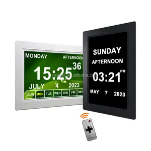 Pros New Arrival 8 Inch Ips Memory Loss Reminder Dementia Calendar Led Desk Table Digital Calendar Day Clock