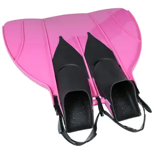 New Trend Cheap Pink Blue TPR PP Soft Rubber L Size Carbon Fiber Silicone Swimming Flippers Mermaid Tail Monofin for Adults