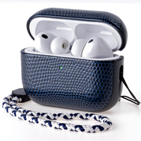 Étui pour écouteurs en cuir texturé lézard, housse de protection antichoc pour AirPods Pro 3, pochette de luxe pour écouteurs
