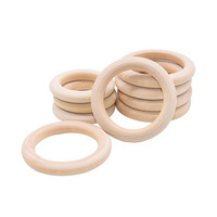 Anillos de Madera Natural Lisos Sin Pintar para Macramé, Conectores para Hacer Joyería, Grabado, Modelo para Colgar en la Pared