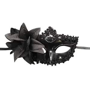 Masker Mata kasa seksi mode Bola kostum Masquerade Topeng wanita mewah pesta prom halloween Venesia dengan bunga sisi kristal