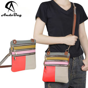 AndoBag - Bolsos Cruzados de Hombro Retro de Cuero Genuino para Mujer - Bolso Cuadrado Pequeño de Diseño Color Block 3181 - Product Image 1