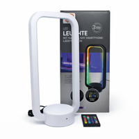 Lámpara de Mesa LED RGB Moderna y Minimalista con Cambio de Color, Lámpara Ambiental con Cargador Inalámbrico, Lámpara Nocturna Moderna para Dormitorio o Área de Juegos
