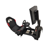 Simulateur de course Cockpit avec siège et support de télévision support de volant réglable pour PC PS4 PS5 Xbox Gaming