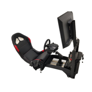 Cabina de simulador de carreras barata con asiento y soporte de TV Soporte de volante ajustable para PC PS4 PS5 Xbox Gaming - Product Image 1