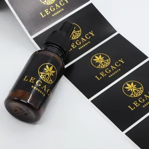 Impression de logo de luxe bouteille d'huile essentielle personnalisée cosmétiques produit de marque privée impression d'autocollants étanches