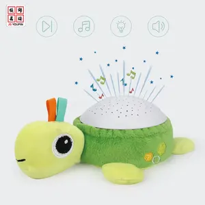 Apaisant bébé endormi musique électronique projection de lumière tortue en peluche gros yeux tortue en peluche