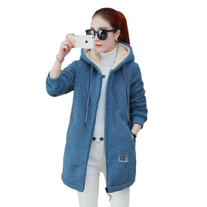 Women's Faux Lambswool Coat Fleece Lined <b>Thick</b> Mid Length Loose <b>Cardigan</b> Autumn Winter Warm Outerwear - Product Image 5