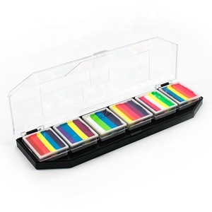 Pochoirs professionnels 6 couleurs pour palette de <span class=keywords><strong>peinture</strong></span> pour le visage et le corps fendus Maquillage cosmétique Fournitures de <span class=keywords><strong>peinture</strong></span> corporelle pour enfants et adultes - Product Image 1