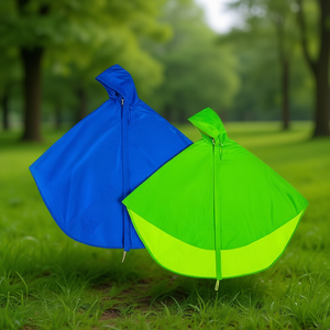 Adult Waterproof PVC <b>Poncho</b> Raincoat With Snap Button Closure For Outdoor Use - Product Image 3