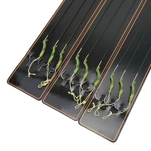 Lien d'hameçon de pêche à la carpe avec ligne enduite, montages de pêche prêts à l'emploi avec hameçon barbelé et bouchons de bouillettes - Product Image 4