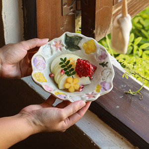 Retro Underglaze Hand-painted Flower Ceramic Cup Home Breakfast Plate Milk Coffee Cup - Product Image 4