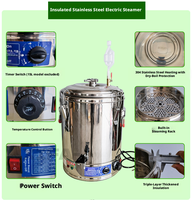 Petit distillateur d'huiles essentielles 15L en acier inoxydable, kit de distillation compact à vapeur, pour débutants, extraction d'huile de lavande et de rose à domicile